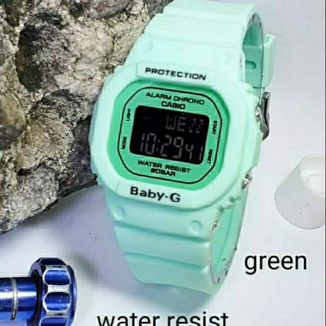 Jam Tangan Casio Baby G Wanita/Anak Water Resist Renang - Hijau