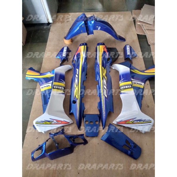 Bodi Set Fizr Custom Decal Road Race Edition Biru Putih Fullset Cap Fiz R - Stiker Lapis Clear
