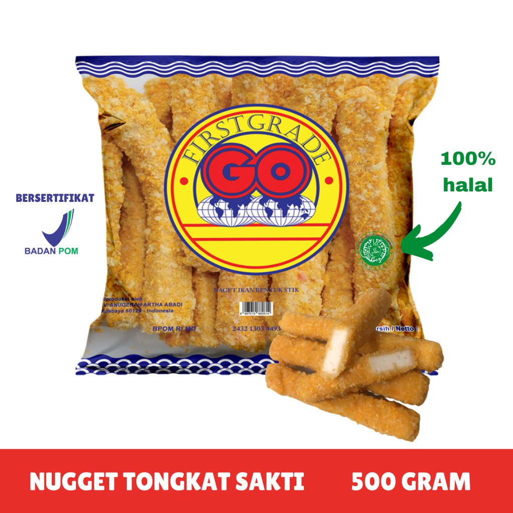 [FROZEN FOOD GO] FISH NUGGET STICK ISI 20 (500Gr) NAGET STIK IKAN BAKSO/SOSIS BPOM HALAL