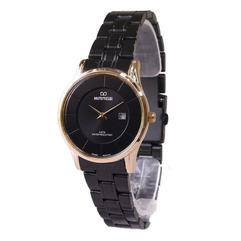 Jam Tangan WANITA Mirage Branded Watch Hitam Black 8670L Garansi Resmi Mirage