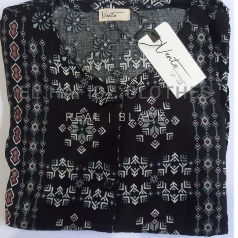 Vente Daily Etnik One Set Jumbo Rayon Motif Abstrak / Setelan Muslim Wanita LD 120 / Long Tunik Busu