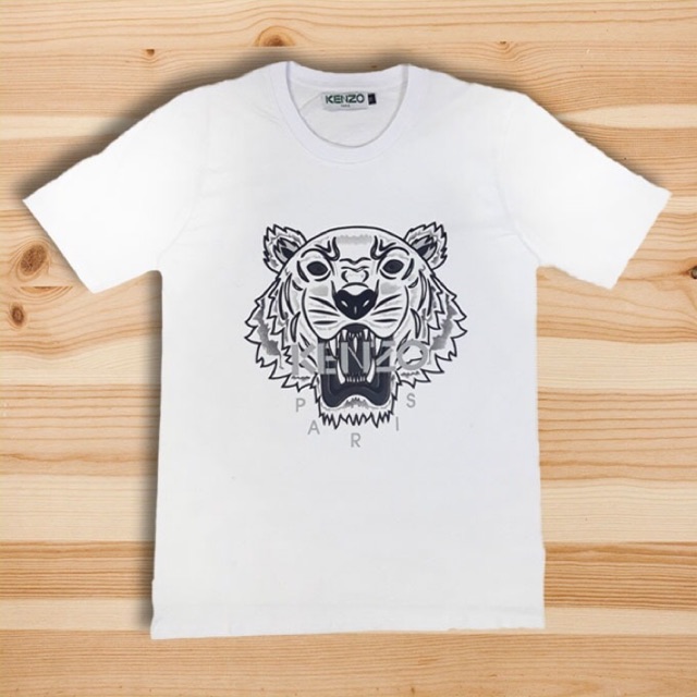 Kaos Kenzo Tiger Kiss Full Print White Black