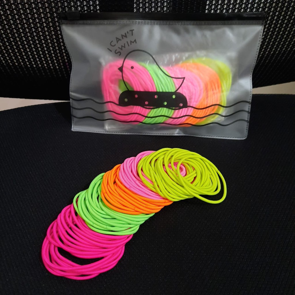 ISI 100PCS - KARET GELANG KOREA IMPORT - WARNA WARNI - HIGH QUALITY - PREMIUM-5