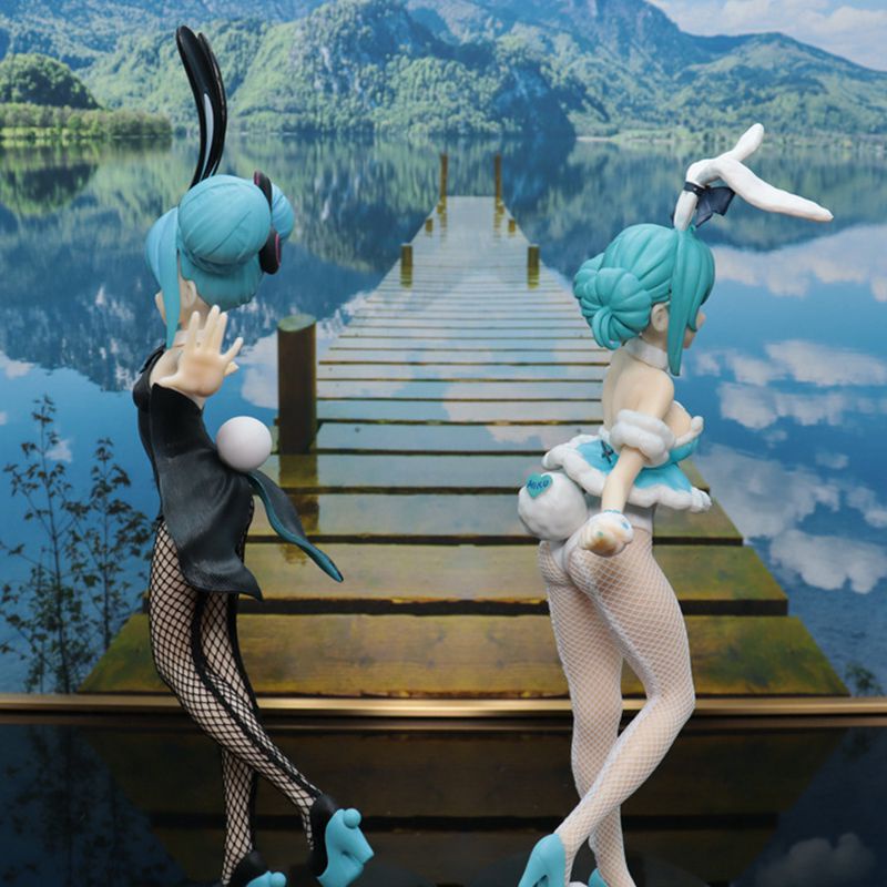 Telinga Anime Hatsune Miku Kelinci Sexy Prelude Future Black Figure Girl And White