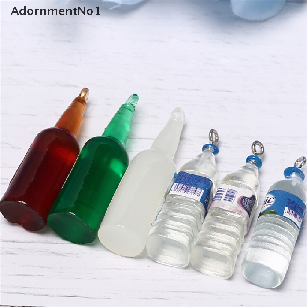 (AdornmentNo1) 10pcs / Set Gantungan Kunci Bentuk Botol Bir Mineral Untuk Perhiasan DIY