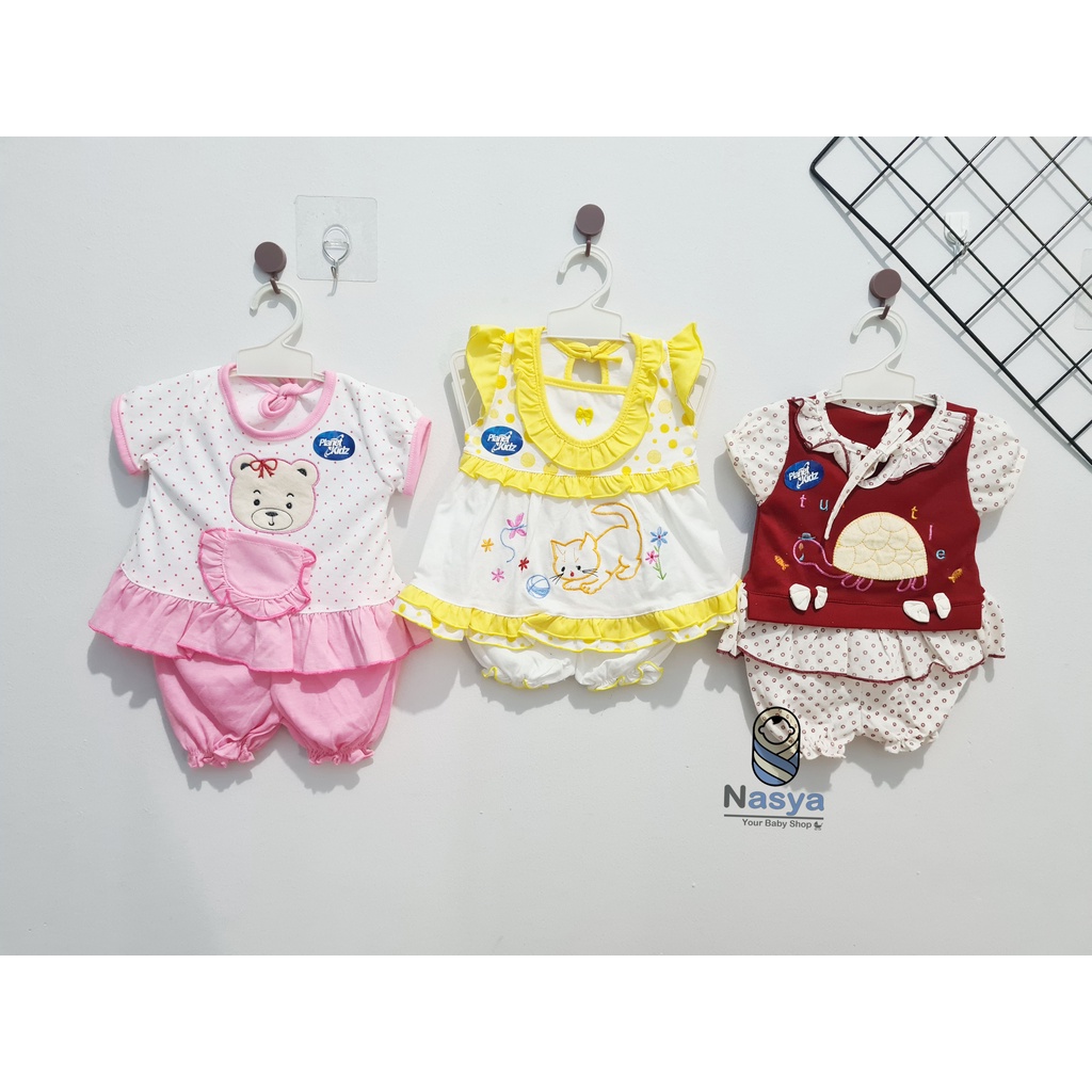 [P-074] Dress Bayi Usia 0-6 Bulan / Baju Bayi Perempuan (ISI 3)