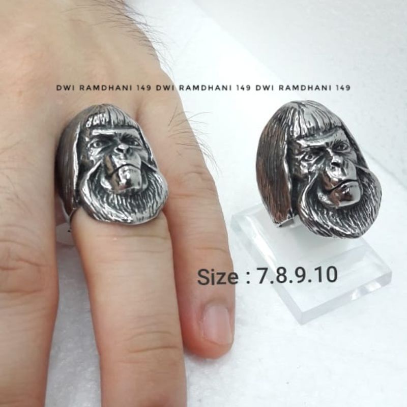 Skull ring cincin titanium pria unik anti karat selamanya