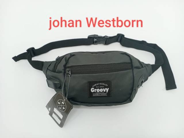 Tas Waist Bag Groovy External USB cable dan port ear phone