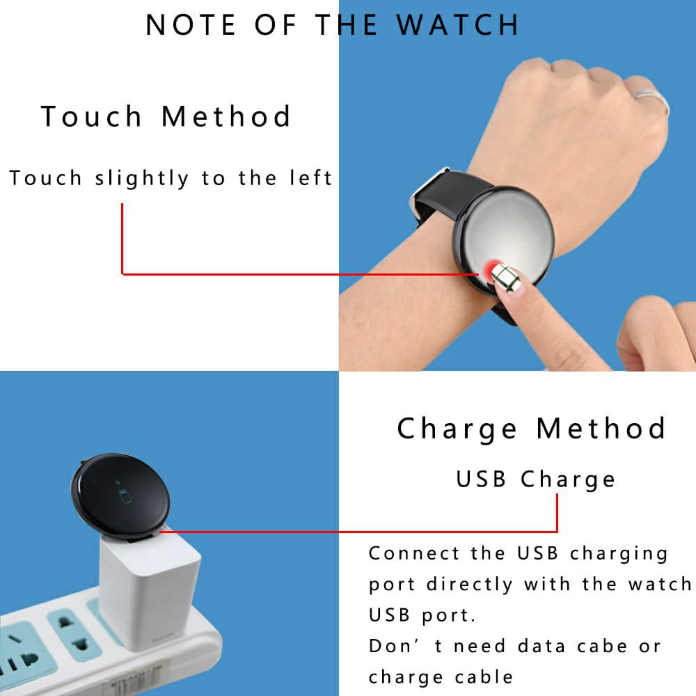 (BISA COD) SmartWatch D18 Jam Tangan Digital Smart Watch Olahraga Tahan Air Unisex Bluetooh Android