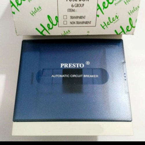 Presto Box MCB 6 Group Inbow Tanam Tutup Transparant Heles Box Kotak MCB