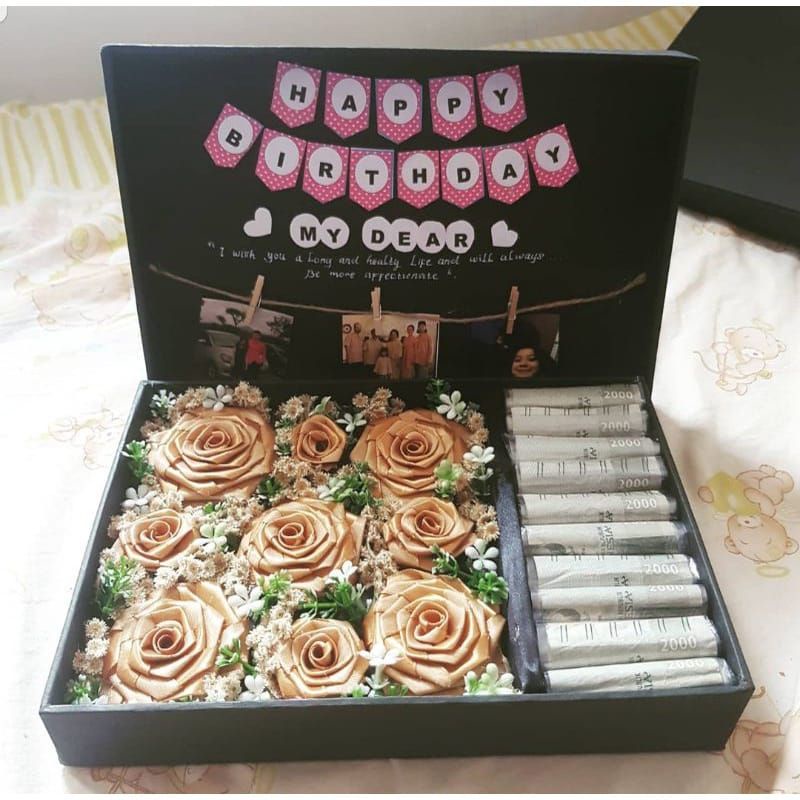 

Flower Box Uang Custom ukuran 30x30 isi 40 lembar