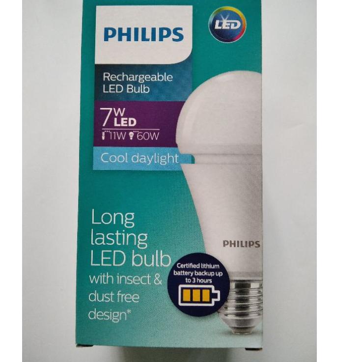 [KODE TJM07] Promo lampu philips emergency led 7 watt bohlam darurat 7watt philip putih 7 w bulb 7w 