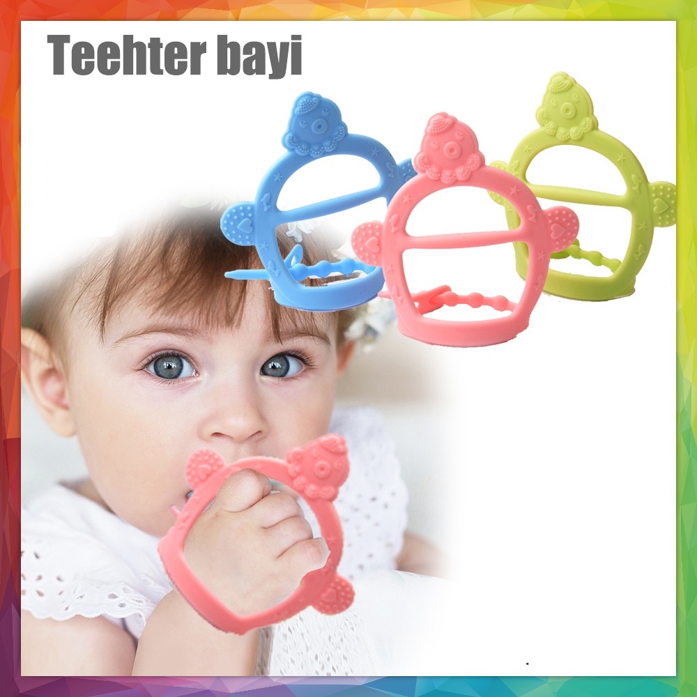 Gigitan bayi teether Bentuk Gelang mainan teether bayi silikon