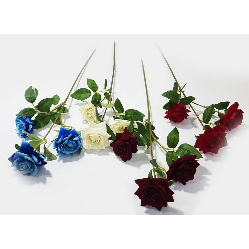 B-015 Bunga Mawar Sudut 3 Kuntum - Bunga Artificial - Rose Artificial 3 kuntum Bunga Hias