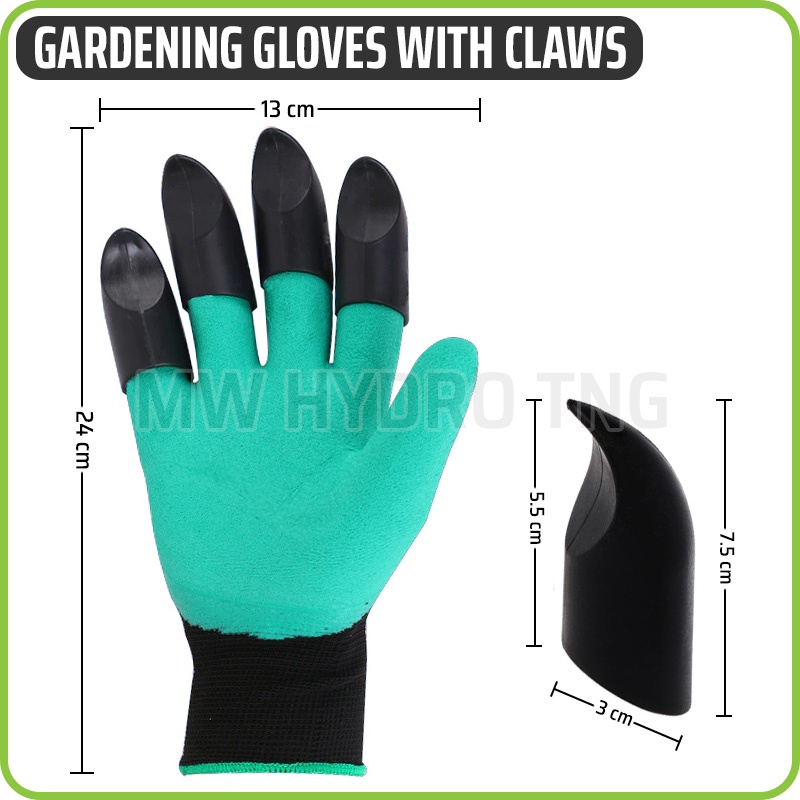 Gardening Gloves with Claws / 1 Pasang Sarung Tangan Cakar Berkebun