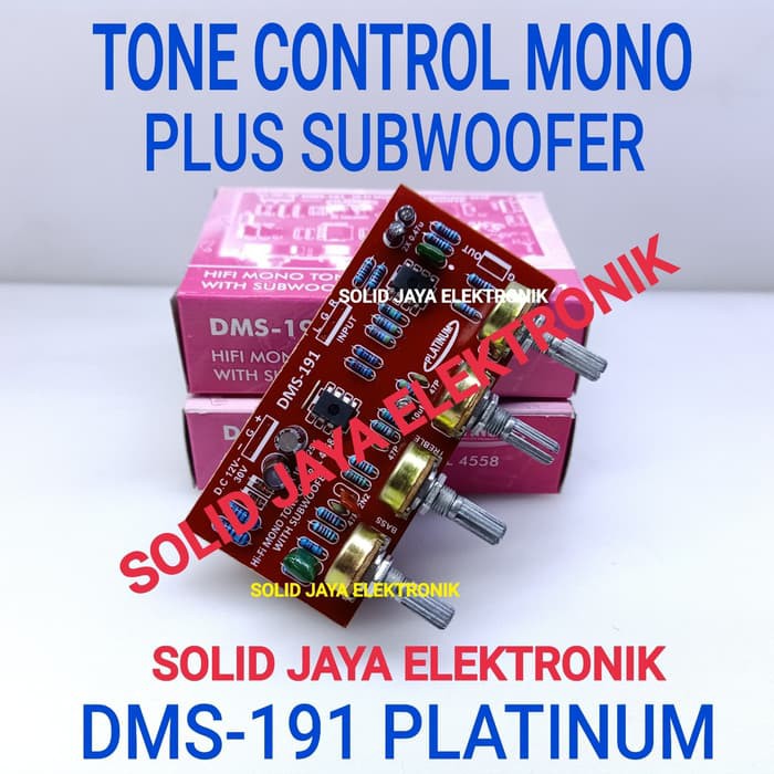 TONE CONTROL MONO SUBWOOFER DMS 191 DMS-191 DMS191 HIFI 4558 KIT PLATINUM AUDIO 4 POTENSIO