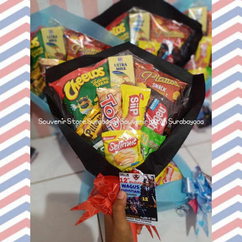 bucket snack ultah/ bingkisan ultah murah/ snack ultah