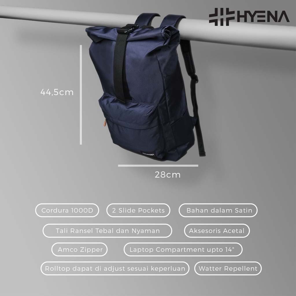 Hyena - Tas Ransel Backpack HYENA Original Gendong Pria Wanita Sekolah - YL35-8