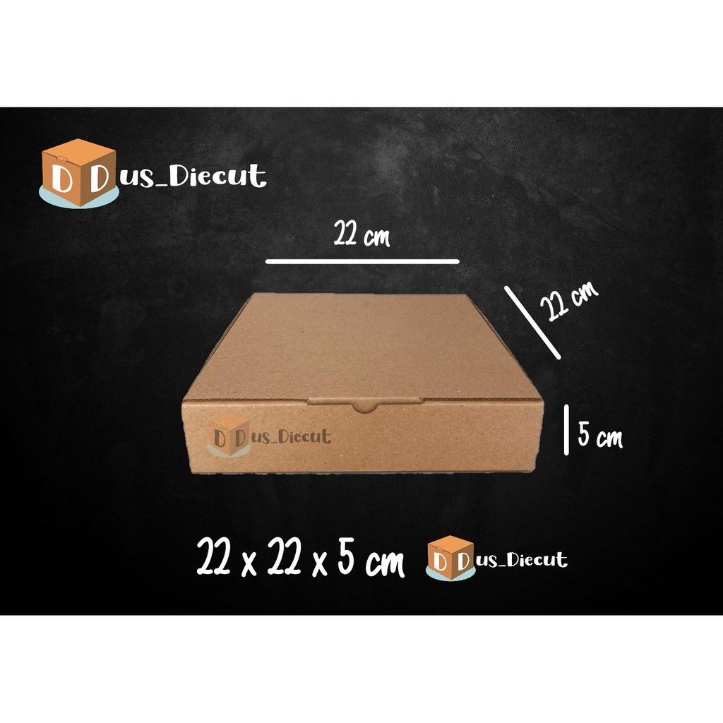 

Kardus die cut uk. 22x22x5 cm (model box pizza)