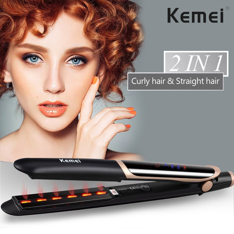 2 in 1 Kemei Curly Hair Stick Straight Hair Stick