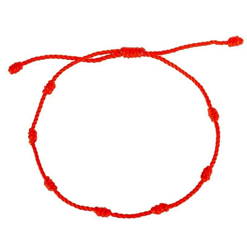 Lucky Red String Bracelet Kabbalah Amulet 7 Knots Protection Rope Man Women Gift