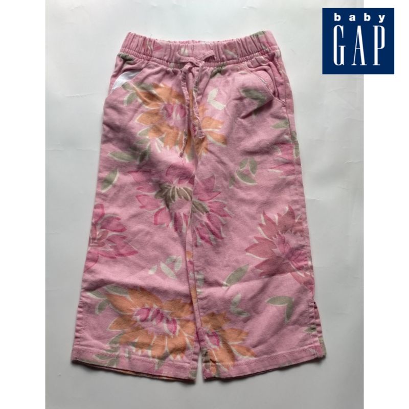 Celana kulot anak perempuan babygap branded original pink bunga