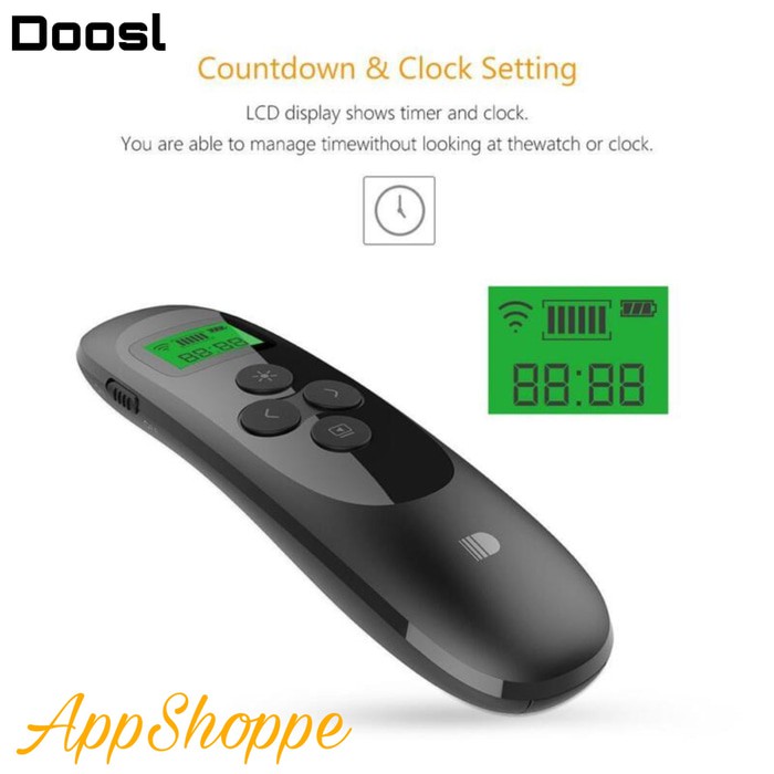 DooslA(r) Red Laser Pointer Rechargeable Wireless Presenter LCD Display