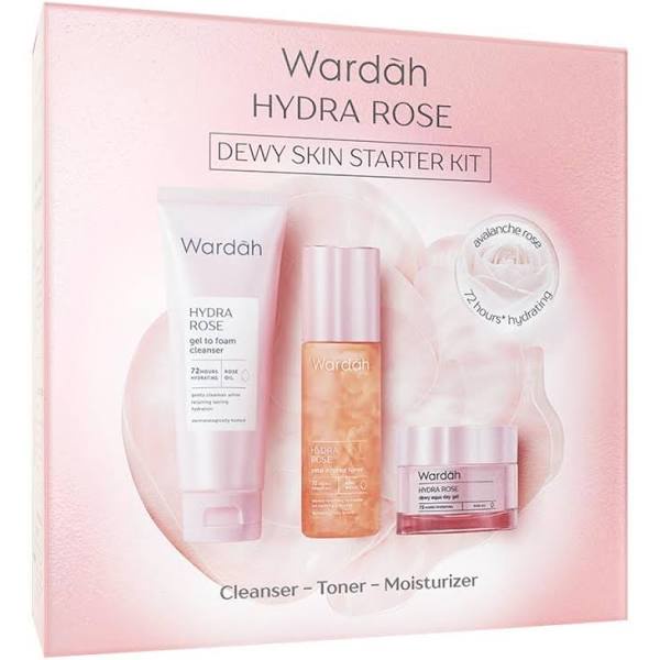 WARDAH HYDRA ROSE GEL TO FOAM CLEANSER 100ML/ Dewy Aqua day gel /Moisture Rich Night gel / essence /