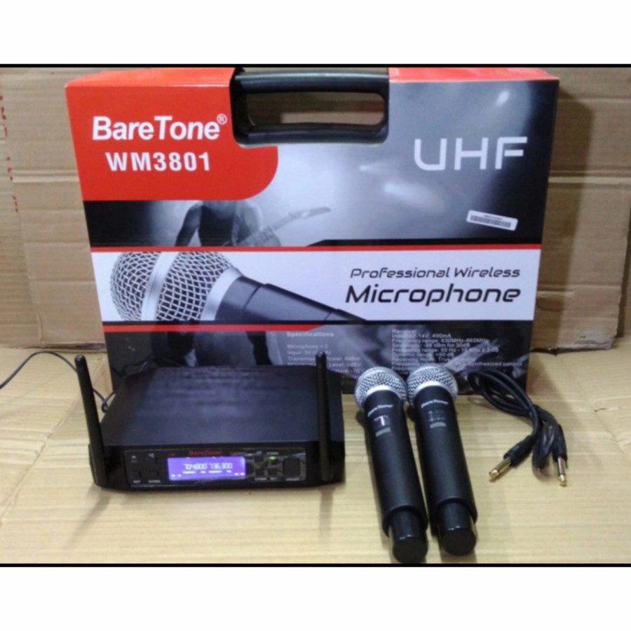 Mic wireless original baretone wm 3801 wm3801 uhf