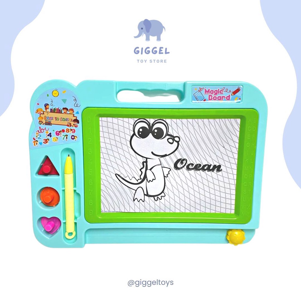 [ Giggel ] MAINAN EDUKASI PAPAN TULIS /  MAGNET MAGNETIC DRAWING BOARD