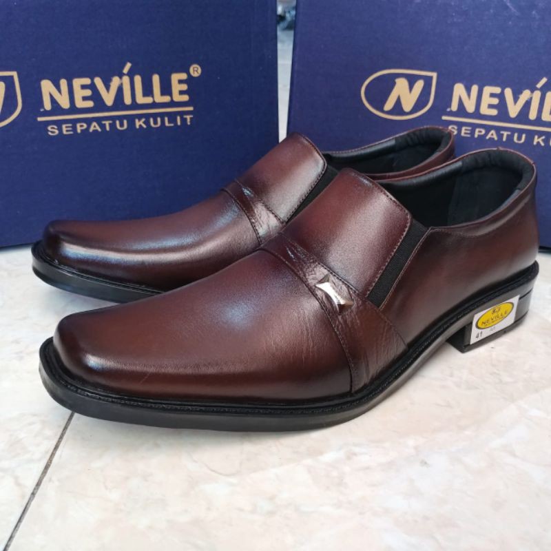 Neville Sepatu Pantofel Pria Bahan Kulit Asli Elegan Murah Formal Kantoran Kode NV7