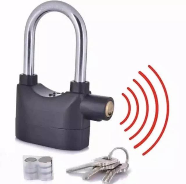 GEMBOK ALARM RING PANJANG / GEMBOK MOTOR ALARM / GEMBOK PAGAR ALARM