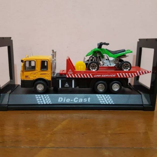 DIECAST MUATAN MOTOR ATV MURAH / MINIATUR MOTOR ATV / DIECAST SET TRUK ABGKUT MOTOR ATV / KADO ANAK
