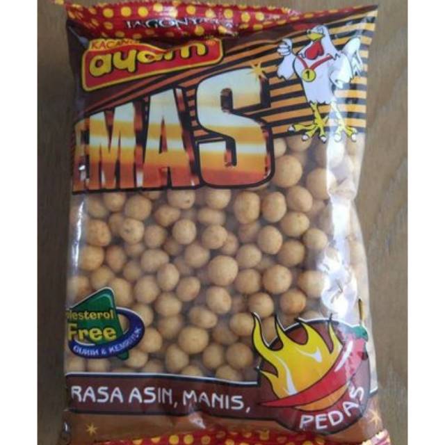 

Kacang Ayam Emas Rasa Asin, Manis, Pedas 450 Gram Camilan Khas Makassar