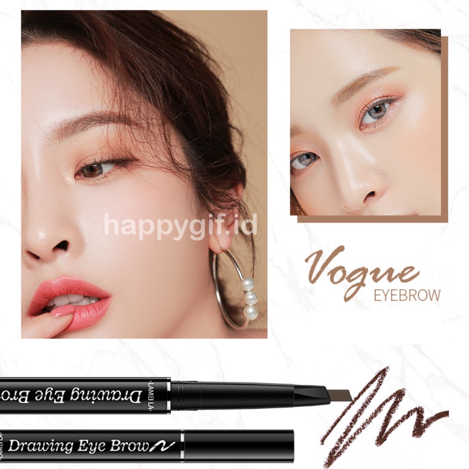 LAMEILA Eyebrow Pen Double Heads 7 Colors Lasting Pen Waterproof Pencil Kotak Hitam LA031 789