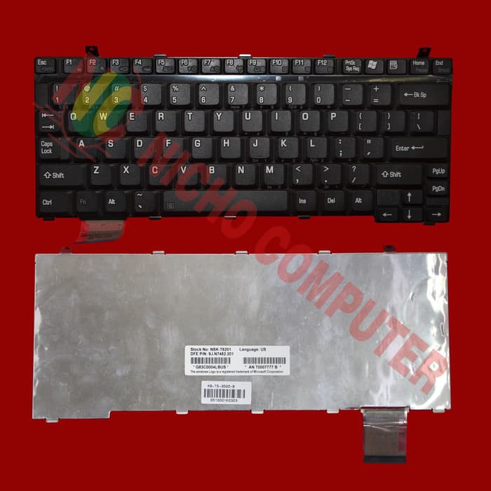 KEYBOARD TOSHIBA PORTEGE 3500 M500 R100 SATELLITE U200 SERIES BLACK
