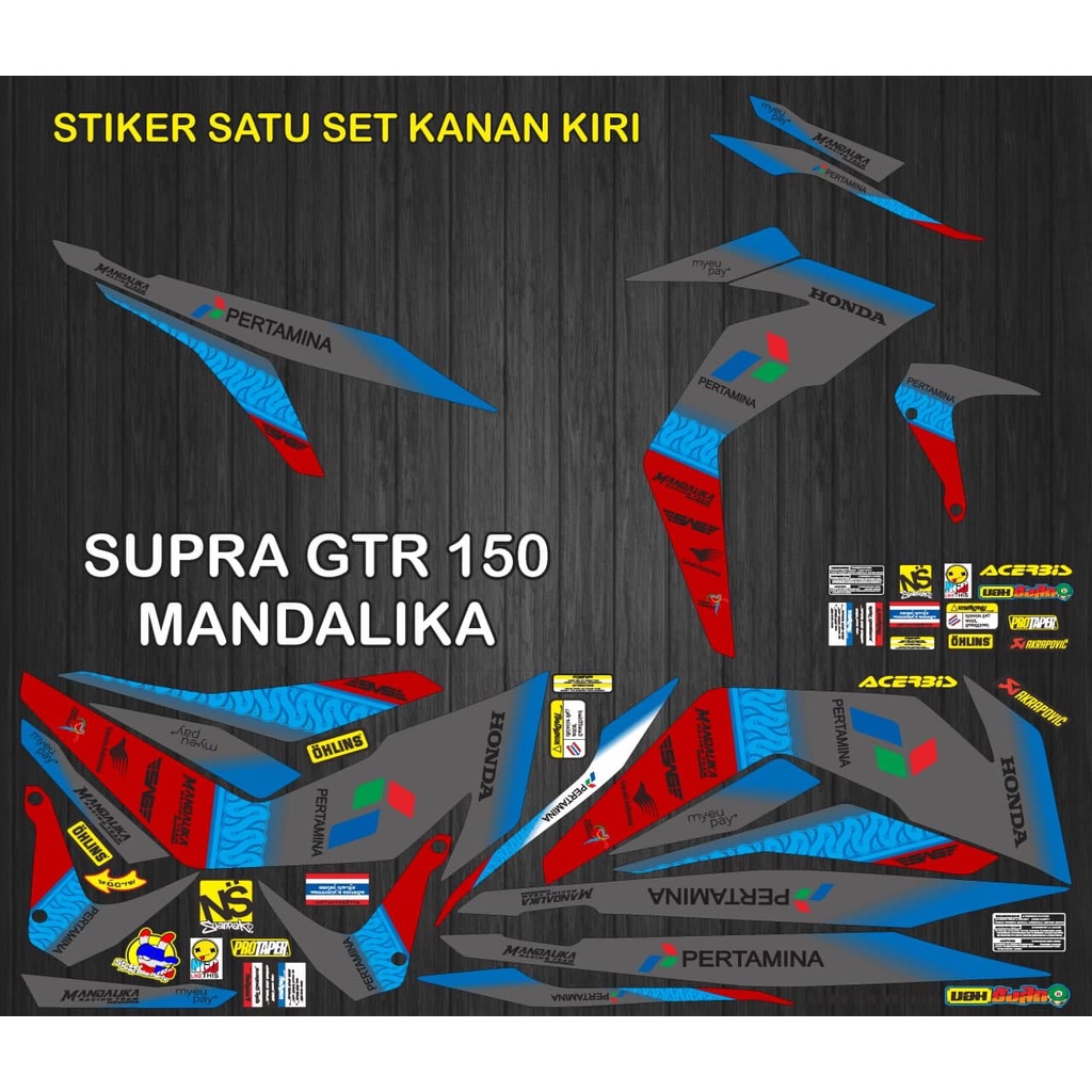 STRIPING VARIASI SUPRA GTR 150 MANDALIKA BAHAN VINYL LAMINASI ANTI PUDAR