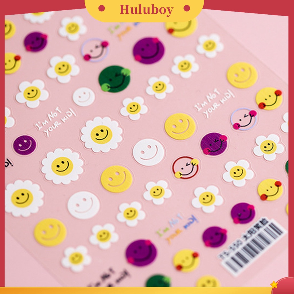 Huluboy Huluboy♡ Stiker Kuku Bentuk Bunga Matahari 3D Dengan Lem Belakang Untuk Manicure