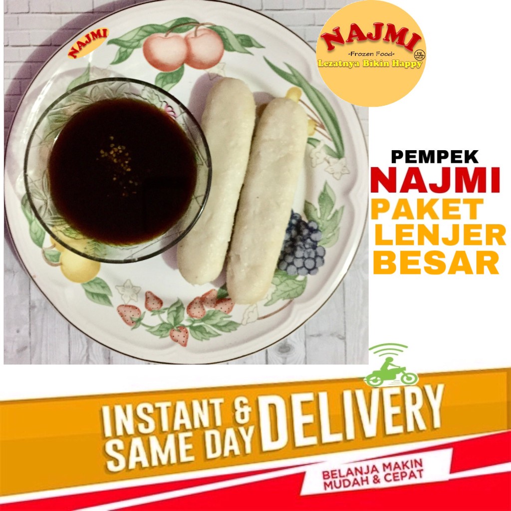 

PEMPEK NAJMI LENJER BESAR 110.000 - isi 5pcs - ASLI PALEMBANG - 100% IKAN TENGGIRI