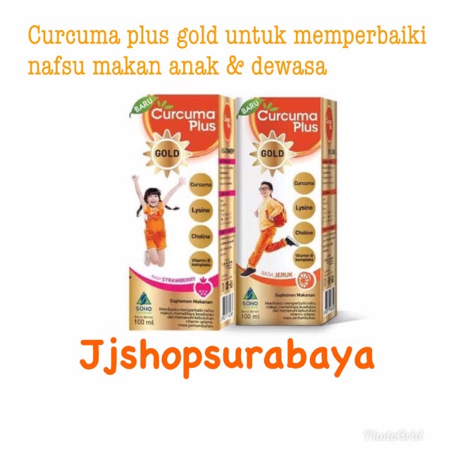 Baru - curcuma plus gold dengan rasa jeruk dan strawberi