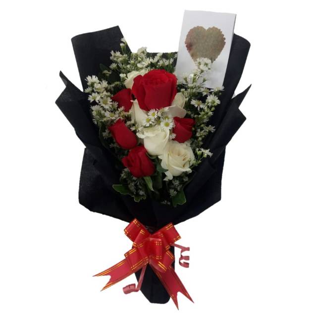 Bucket Bunga Mawar 10 Tangkai Bunga Mawar Asli