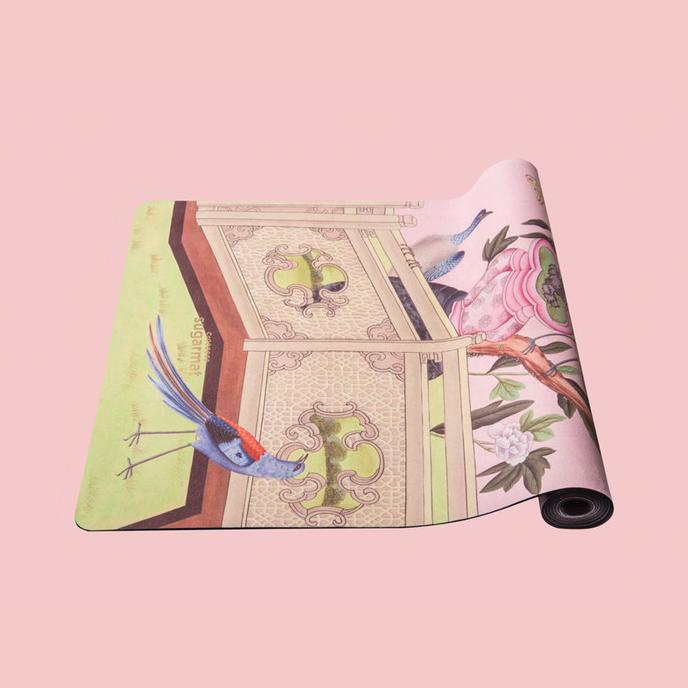 Matras Yoga Sugarmat PRO Yoga Mat - Pink Pampas Panel 1
