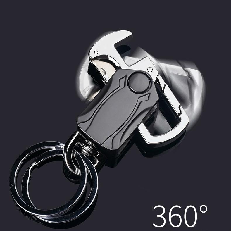 Fidget Cube Gyro Keychain Anti-Anxiety Rotatable Keyring Gantungan Kunci Mobil Gantungan Kunci Pembuka Botol Bir Multi-Fungsional Korek Api Gaya Zippo