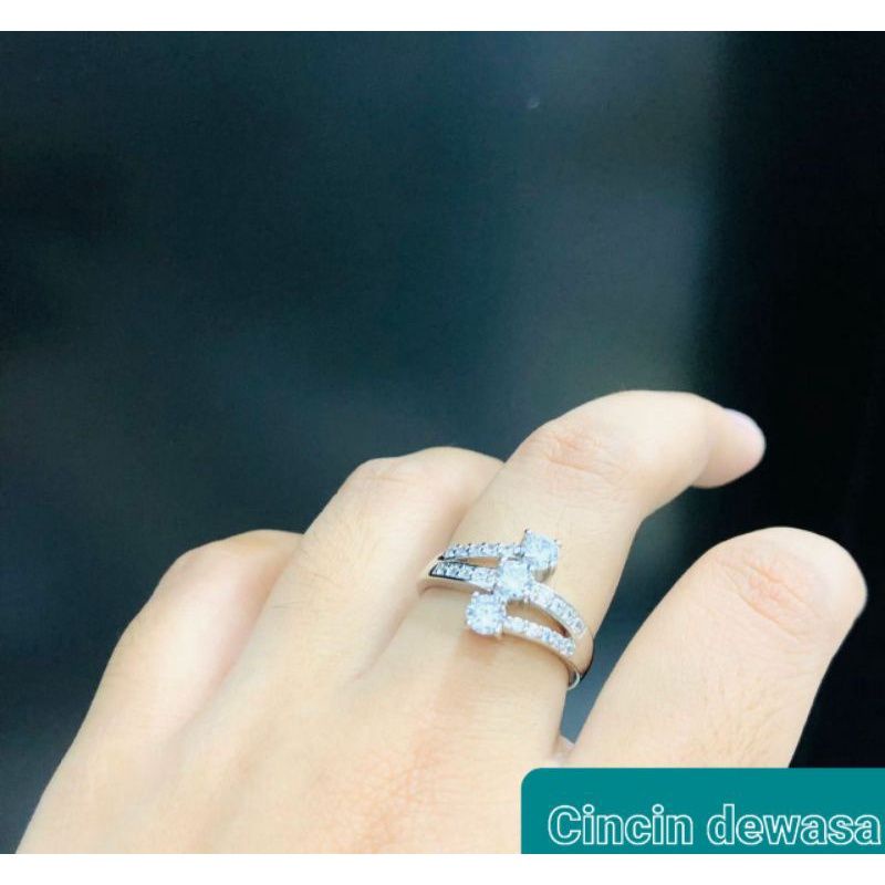 Cincin silver xuping permata putih