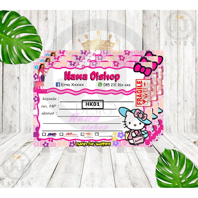 

Label Pengiriman Olshop Kode HK01 / Kertas Pengiriman Olshop / Sticker Olshop