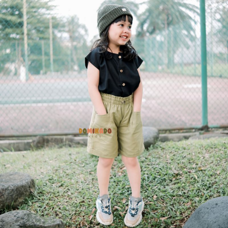 Domikado | Sarah Highwaist Short Pants | Celana pendek anak | Hotpants highwaist anak