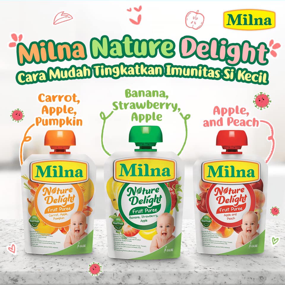 MILNA NATURE DELIGHT FRUIT PUREE ALAMI | SNACK CEMILAN BAYI ANAK SEHAT