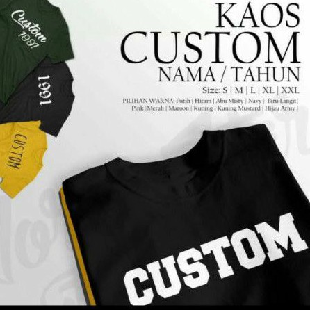 kaos sablon custom nama sendiri
