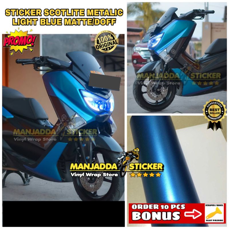 Stiker Skotlet Biru Muda Metalik Candy Glosy Untuk Body Motor Kualitas Premium