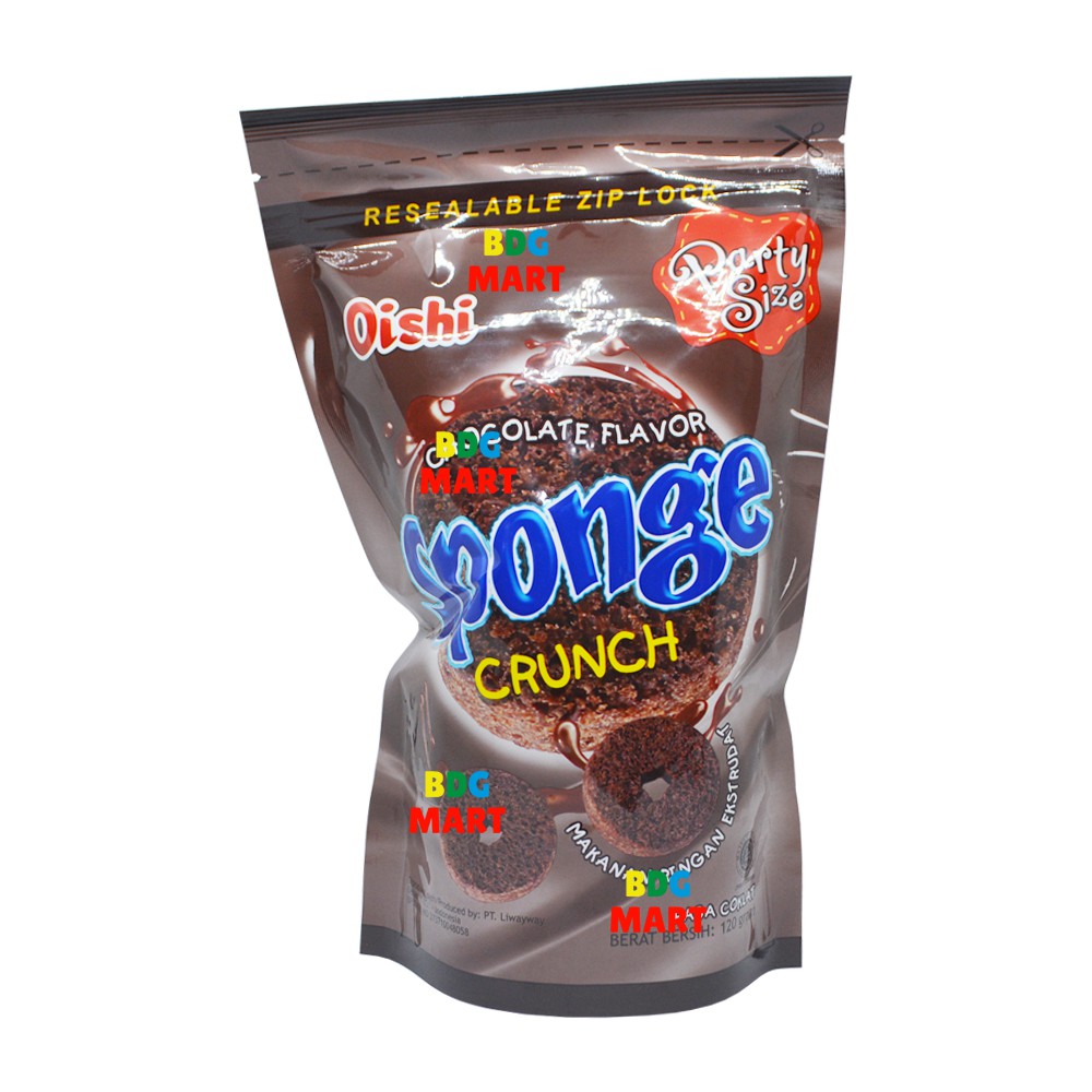 

POUCH Oishi Sponge Crunch Chocolate Snack Sponge Crunchy Rasa Coklat - 120gr